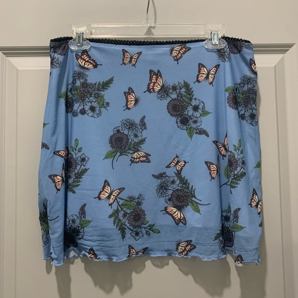 Butterfly Mesh Mini Skirt - Picture 1 of 5